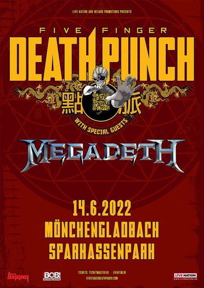 MEGADETH…EUROPEAN SUMMER 2022 TOUR with FIVE FINGER DEATH PUNCH